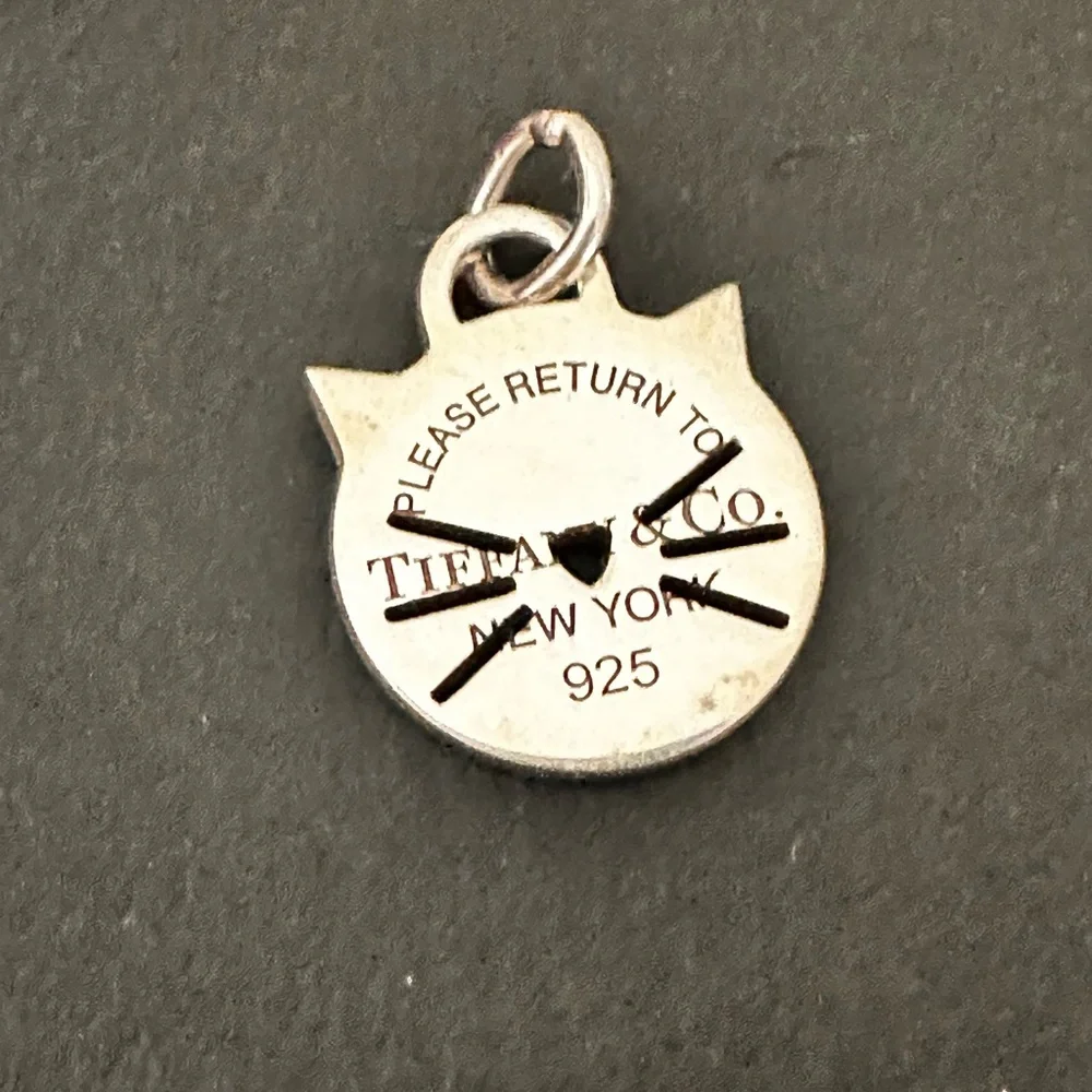 Tiffany & Co. Sterling Silver Cat Head Pet ID Charm - Silver